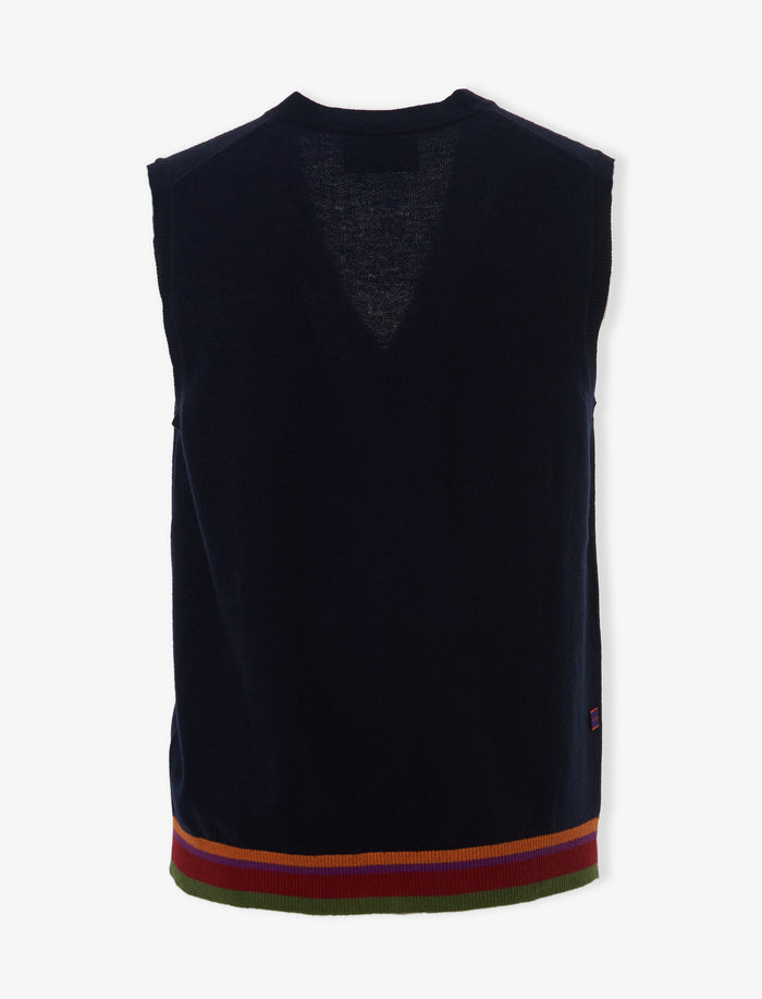 Gilet uomo lana, viscosa e cashmere blu royal tinta unita - Gallo 1927 - Official Online Shop