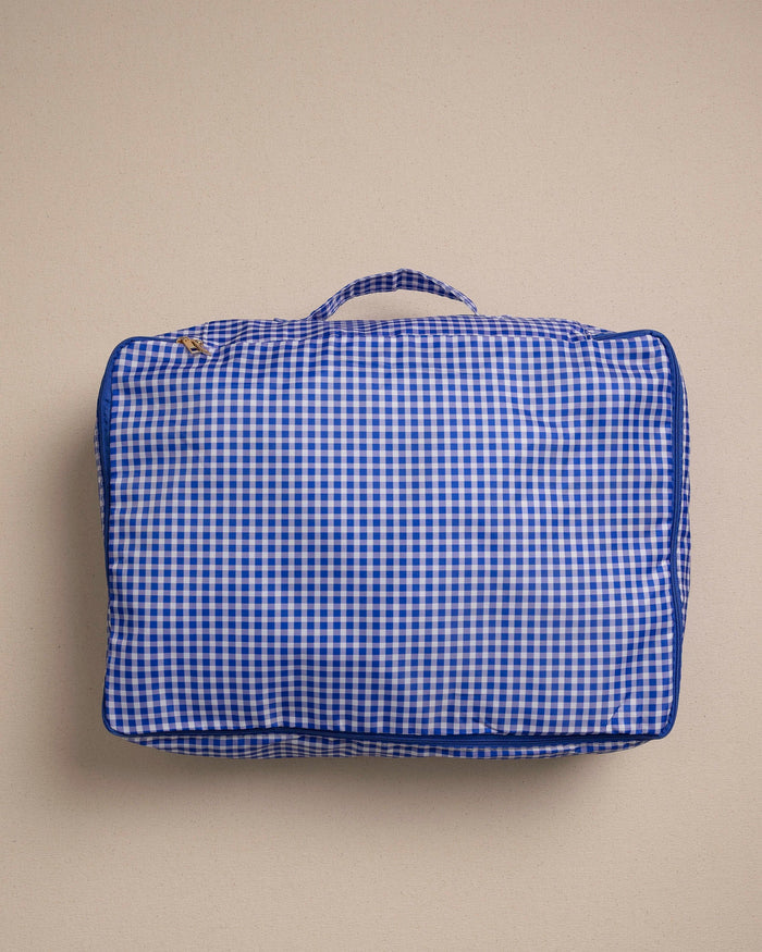 The large view of the Southern Tide Gingham Packing Cubes 4-Piece Set by Southern Tide - Blue