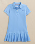 The front view of the Southern Tide Girls Skipjack Dropwaist Polo Dress by Southern Tide - Ocean Channel