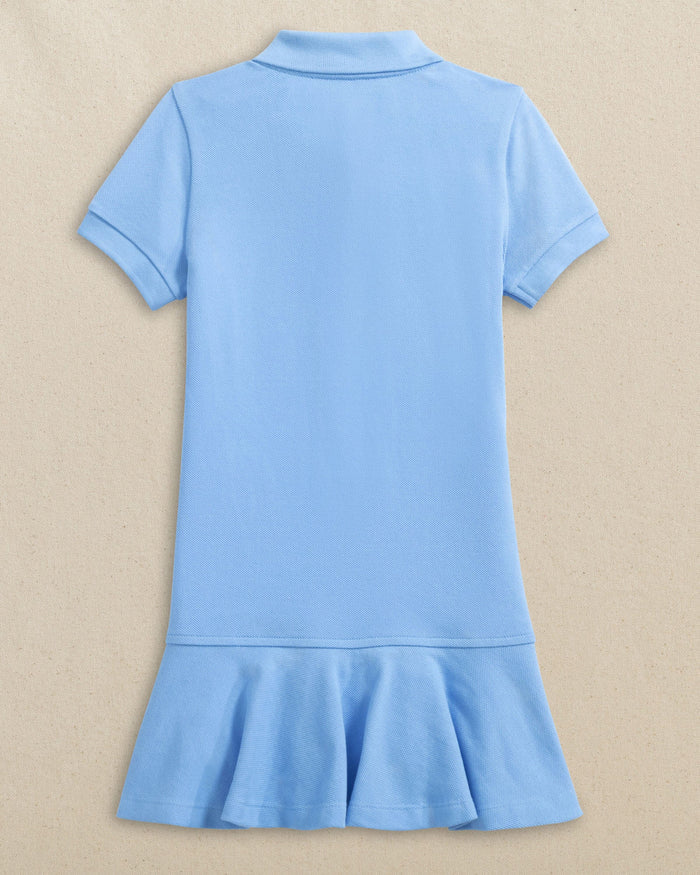 The back view of the Southern Tide Girls Skipjack Dropwaist Polo Dress by Southern Tide - Ocean Channel