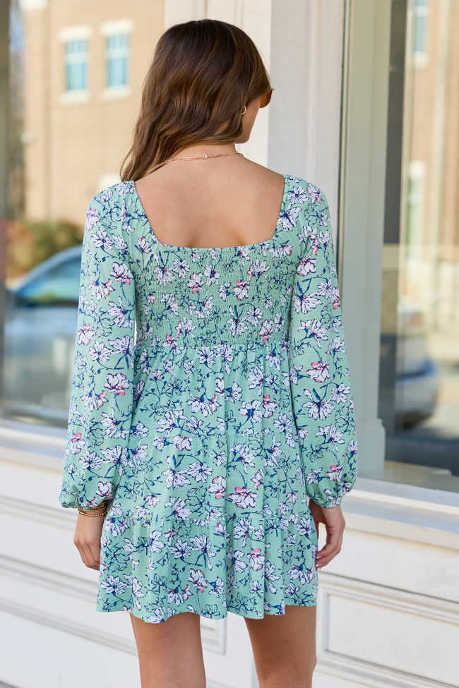 Gloria Green Floral Dress FINAL SALE