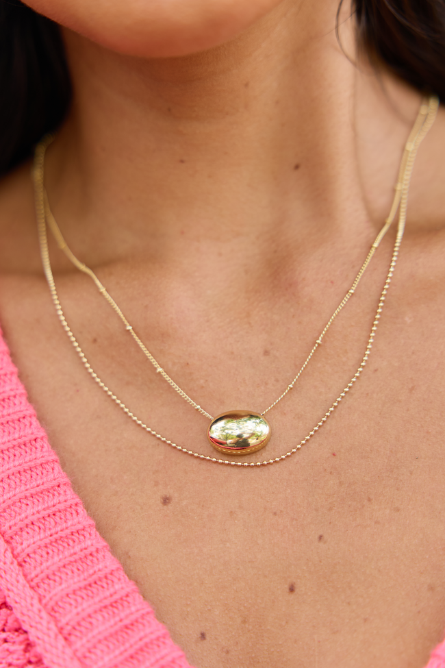 Gold Pendant Layered Necklace