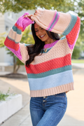 Good Things Ahead Multi Striped Crew Neck Sweater