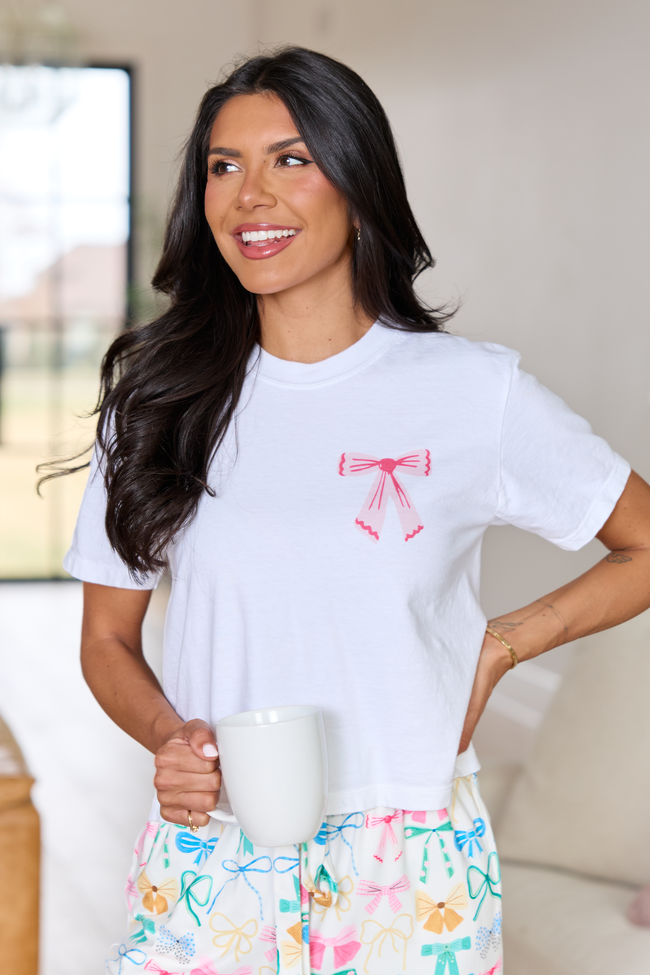 Good Things Multi Bow White Boxy Comfort Colors Graphic Tee FINAL SALE