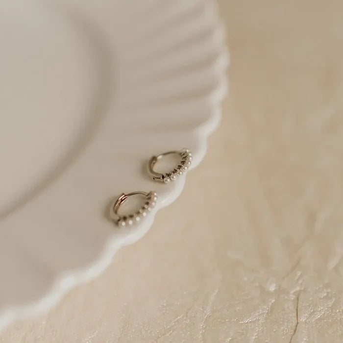 Grace Pearl Hoop Earrings