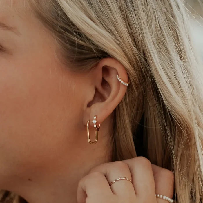 Grace Pearl Hoop Earrings