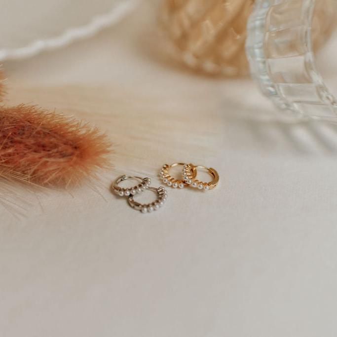 Grace Pearl Hoop Earrings