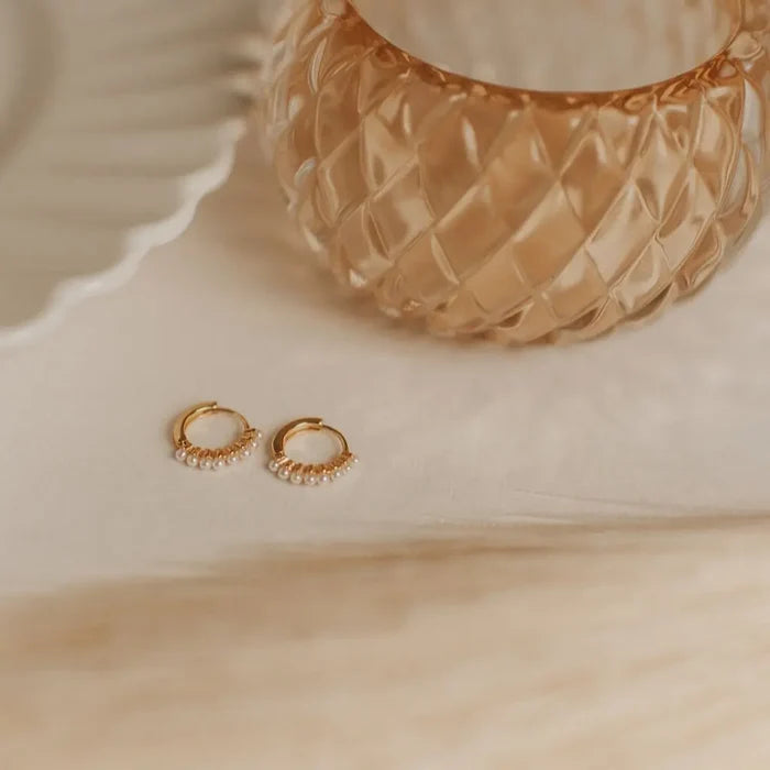 Grace Pearl Hoop Earrings