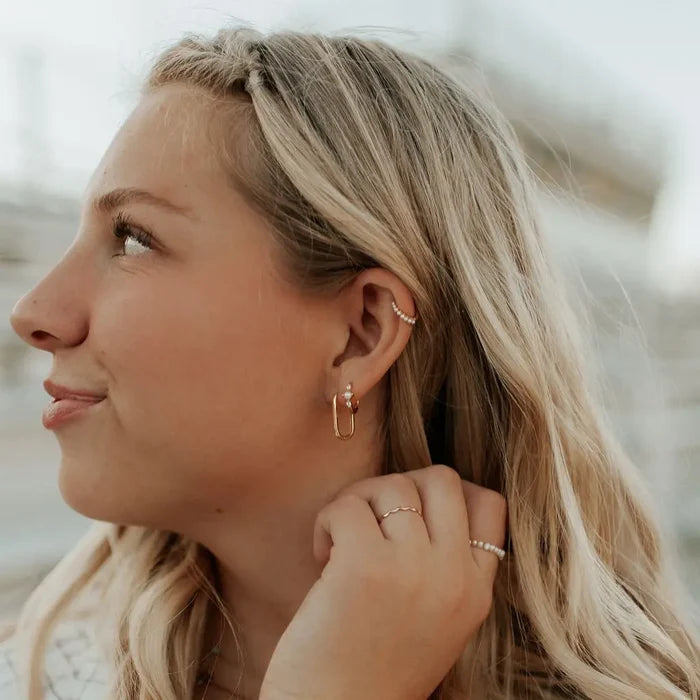 Grace Pearl Hoop Earrings