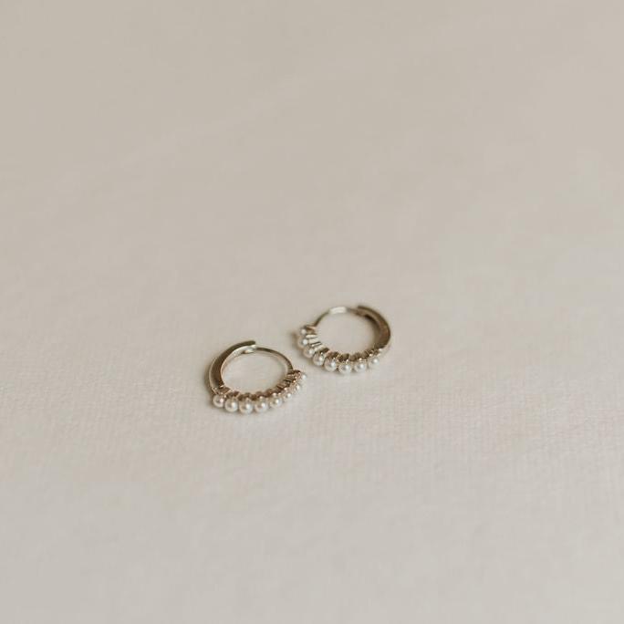 Grace Pearl Hoop Earrings