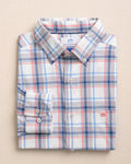 The front view of the Southern Tide Gulf Haven Coastal Breeze® Sport Shirt by Southern Tide - Coral Beach
