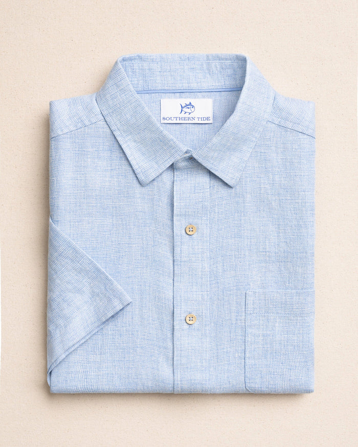 The front view of the Southern Tide Gulf View Short Sleeve Sport Shirt by Southern Tide - Ocean Channel