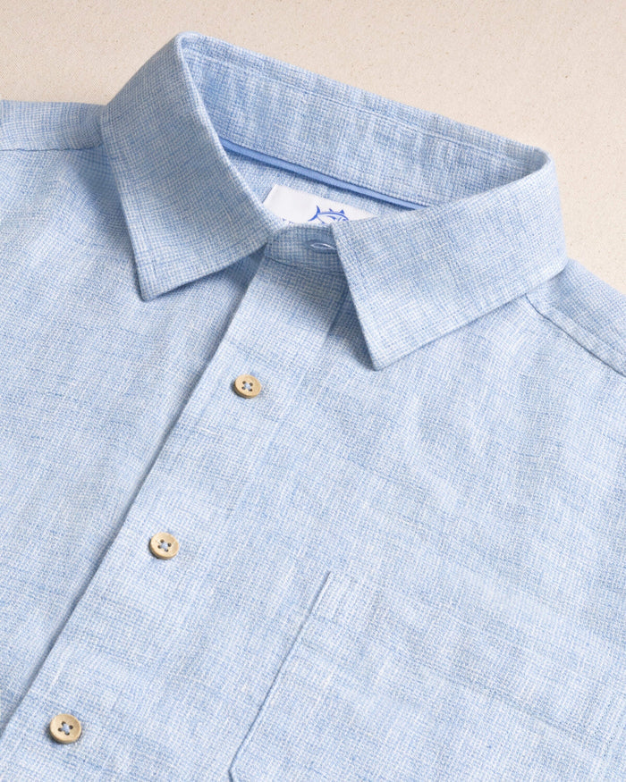 The detail view of the Southern Tide Gulf View Short Sleeve Sport Shirt by Southern Tide - Ocean Channel
