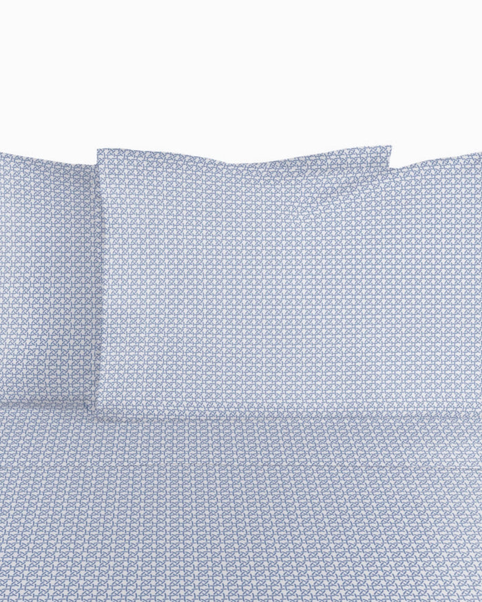 The detail view of the Southern Tide Hampstead Sheet Set by Southern Tide - Blue