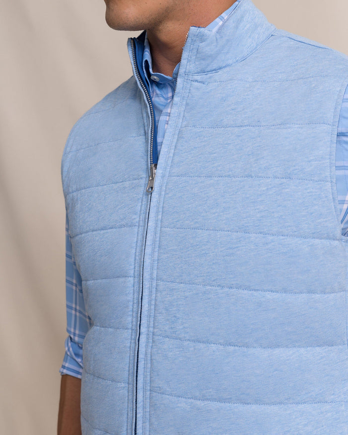 The detail view of the Southern Tide Harbor Reversible Vest by Southern Tide - Nautical Blue