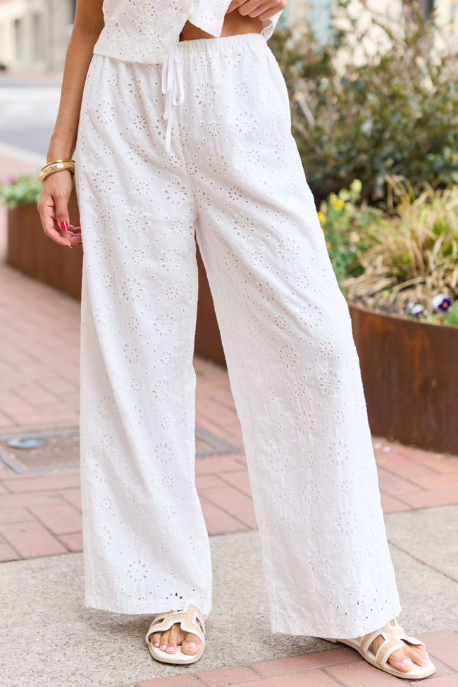 Haven White Eyelet Lace Pants FINAL SALE