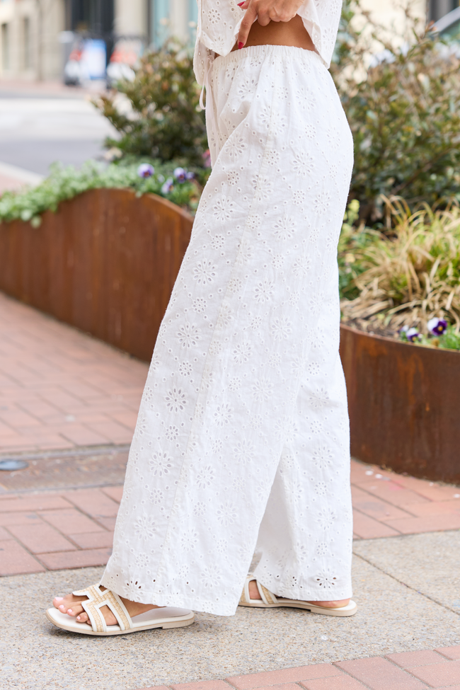 Haven White Eyelet Lace Pants FINAL SALE