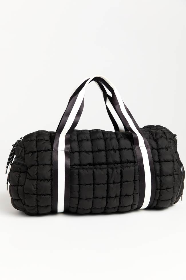 Haylie Active State Black Quilted Duffle Bag FINAL SALE