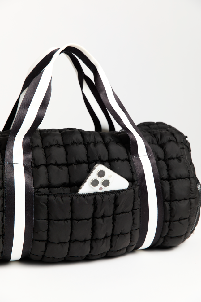Haylie Active State Black Quilted Duffle Bag FINAL SALE