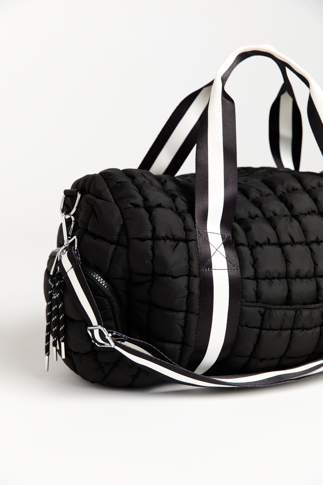 Haylie Active State Black Quilted Duffle Bag FINAL SALE