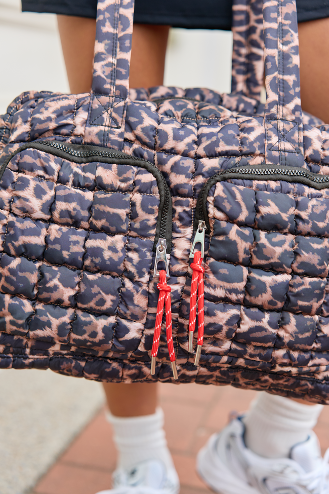 Haylie Leopard Quilted Weekender Bag
