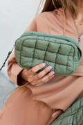 Haylie Olive Quilted Mini Bag