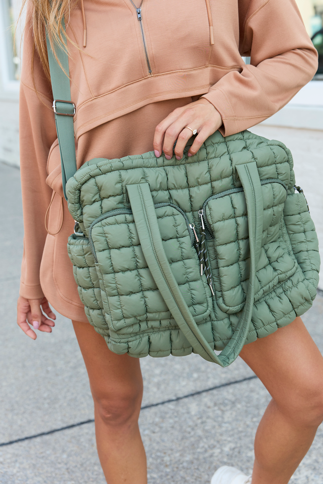 Haylie Olive Quilted Weekender