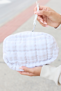 Haylie Taupe Gingham Quilted Mini Bag