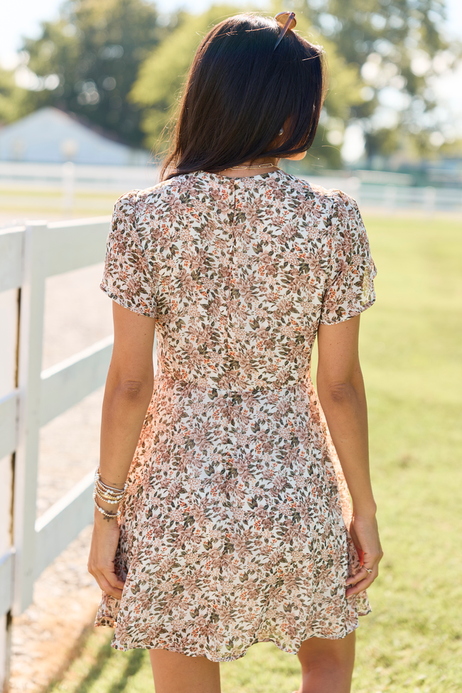 Heirloom Neutral Floral Mini Dress