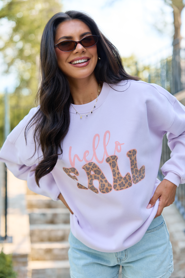 Hello Fall Purple Graphic Sweatshirt FINAL SALE