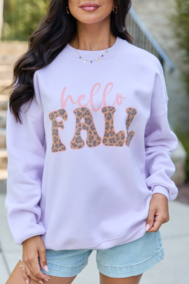 Hello Fall Purple Graphic Sweatshirt FINAL SALE