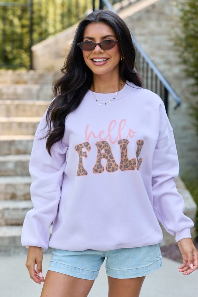 Hello Fall Purple Graphic Sweatshirt FINAL SALE