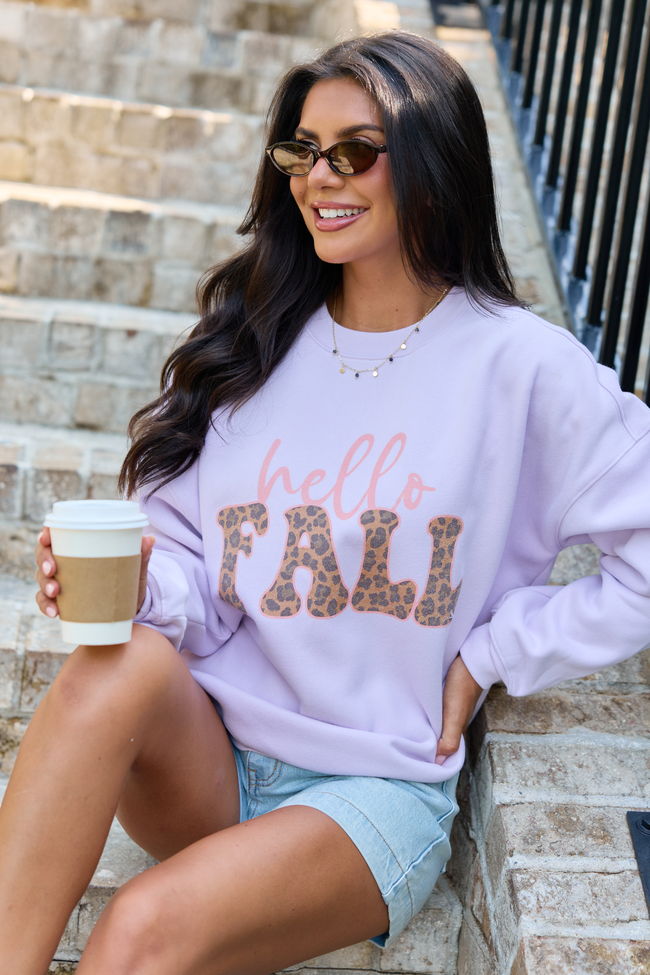 Hello Fall Purple Graphic Sweatshirt FINAL SALE