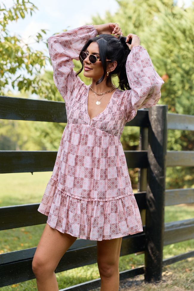Here We Are Patchwork Mini Dress