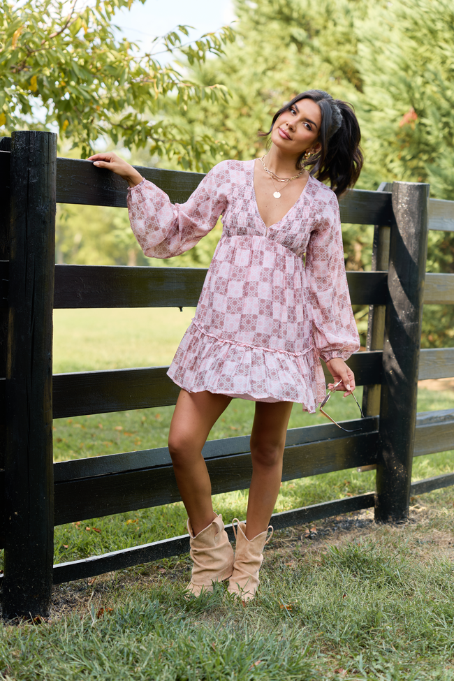 Here We Are Patchwork Mini Dress
