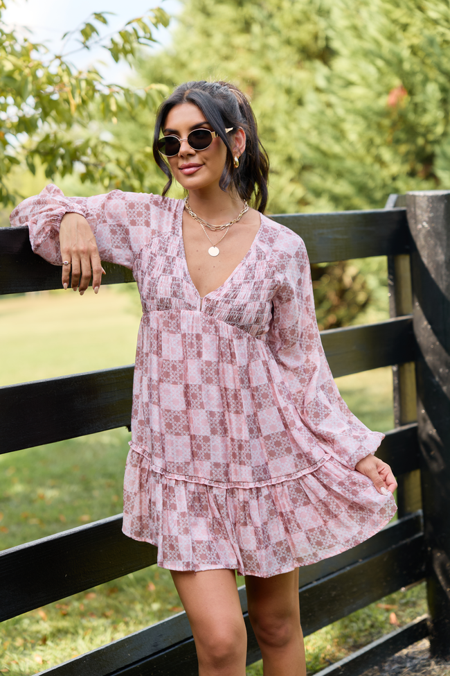 Here We Are Patchwork Mini Dress