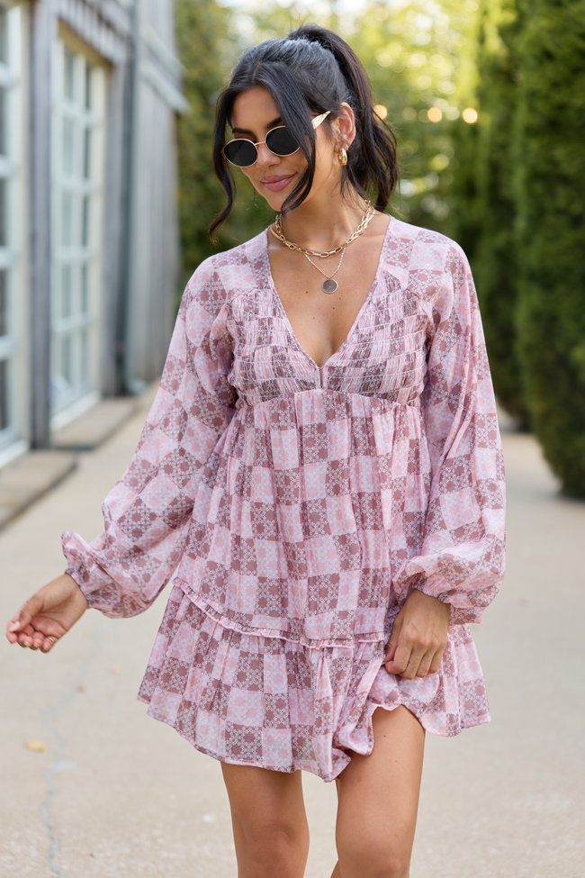 Here We Are Patchwork Mini Dress