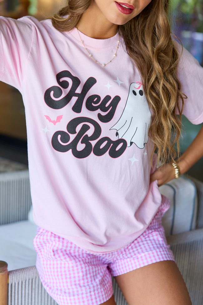 Hey Boo Light Pink Graphic Tee