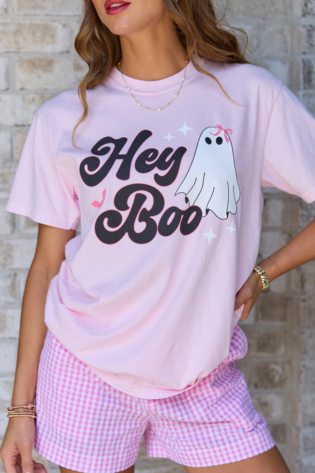 Hey Boo Light Pink Graphic Tee