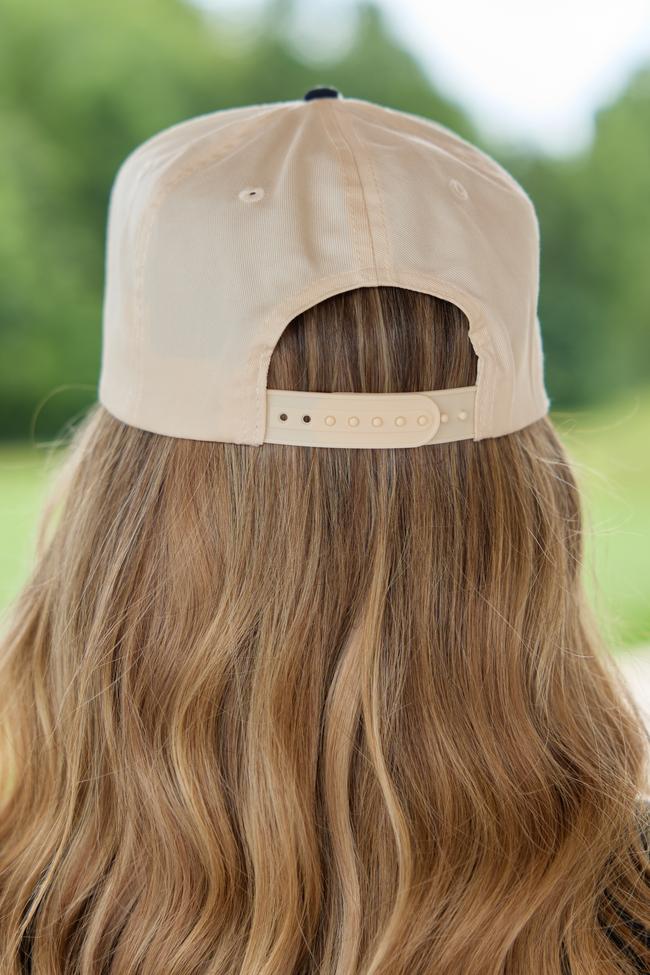 Hey Boo Natural/Black Embroidered Trucker Hat