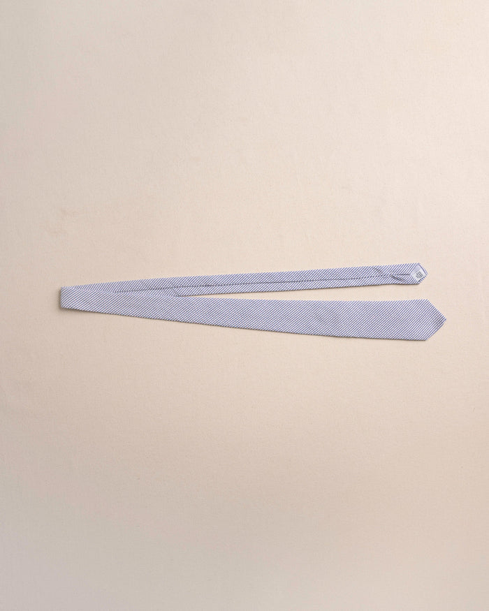 The untied view of the Southern Tide Blue and White Seersucker Necktie by Southern Tide - Blue