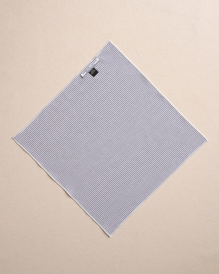 The back view of the Southern Tide Blue and White Seersucker Pocket Square by Southern Tide - Blue
