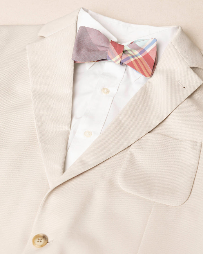 The detail coat view of the Southern Tide Madras Bow Tie by Southern Tide - White Sand