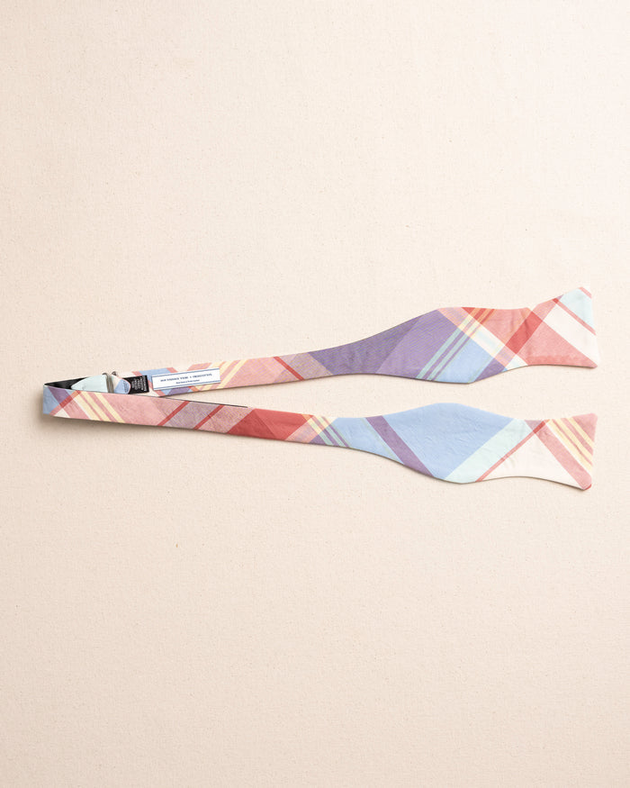 The untied view of the Southern Tide Madras Bow Tie by Southern Tide - White Sand