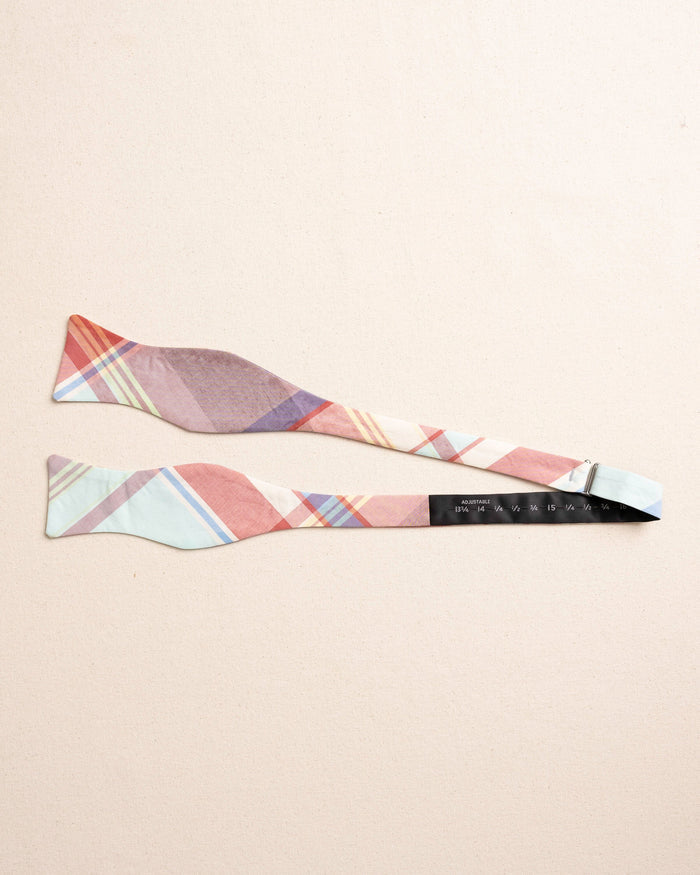 The untied view of the Southern Tide Madras Bow Tie by Southern Tide - White Sand