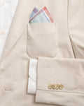 The detail coat view of the Southern Tide Madras Pocket Square by Southern Tide - White Sand