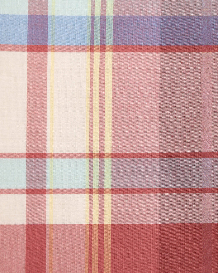The detail view of the Southern Tide Madras Pocket Square by Southern Tide - White Sand