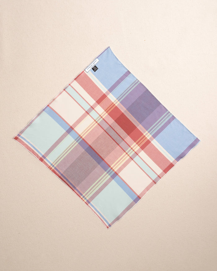 The back view of the Southern Tide Madras Pocket Square by Southern Tide - White Sand