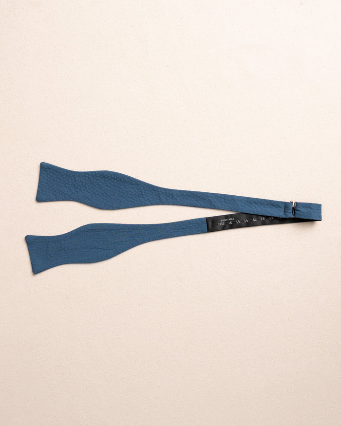 The untied view of the Southern Tide Nautical Blue Seersucker Bow Tie by Southern Tide - Nautical Blue