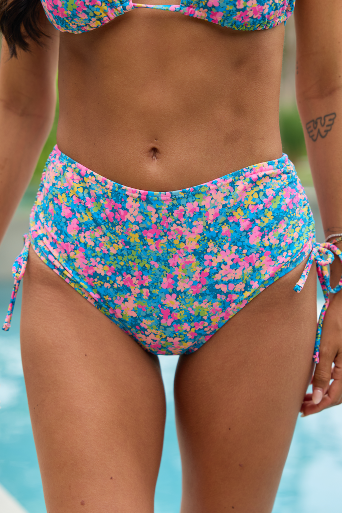 High Tide Floral High Waisted Bikini Bottom FINAL SALE